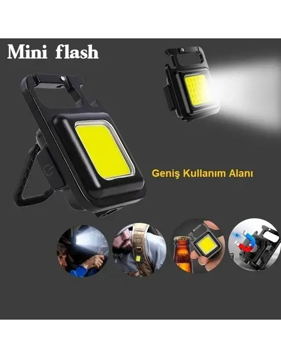 30 Ledli  Mıknatıslı Mini Anahtarlık Flash Kamp Lambası