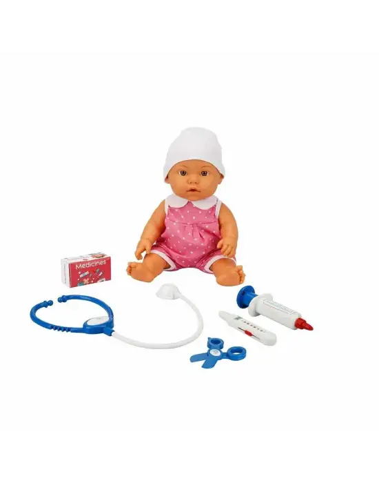 30111 Bebelou Doktor Zamanı Sesli Bebek Seti 35 cm -Sunman(Ürün oyuncaktır)