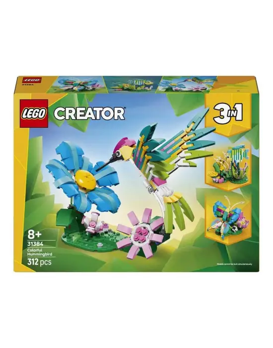 31384 Lego Creator 3in1 Vahşi Hayvanlar: Renkli Sinek Kuşu 312 parça +8 yaş