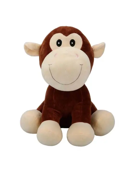 3182 Oturan Peluş Hayvanlar 35 cm Hipopotam-İnek-Fil-Maymun