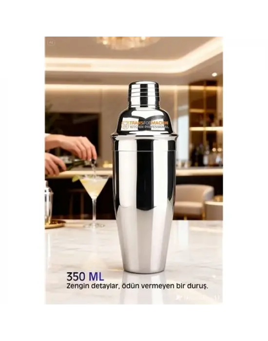 350 ml Inox Shaker - Kokteyl Karıştırma Kabı  Süzgeçli Bar Shaker Paslanmaz Çelik