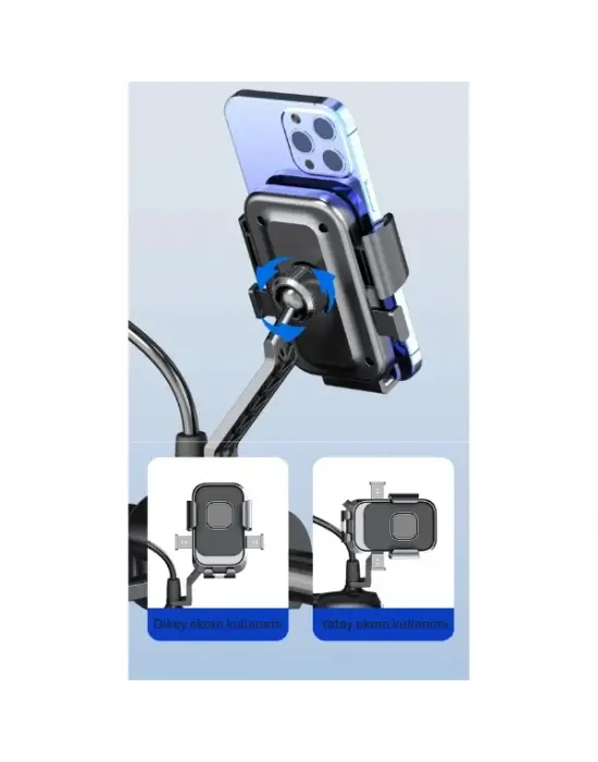 360° Dikiz Aynası Bisiklet Motosiklet Telefon Tutucu