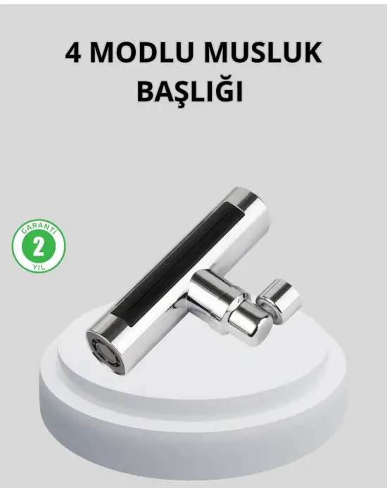 360° Dönebilen Musluk Başlığı 4 Fonksiyonlu Su Tasarruflu Ve Dayanıklı