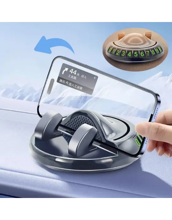 360° Dönebilen Yapışkanlı Numaratörlü Araç Telefon Tutucu