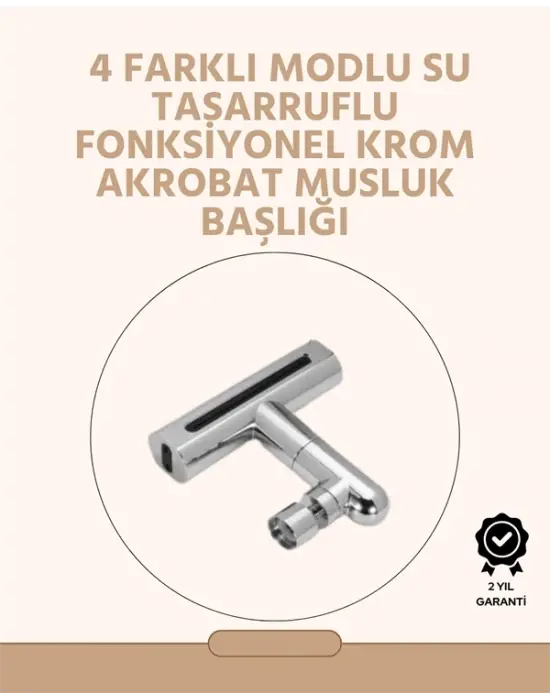 360° Dönüşlü Su Akışı Başlığı | 4ü 1 Arada Kullanım