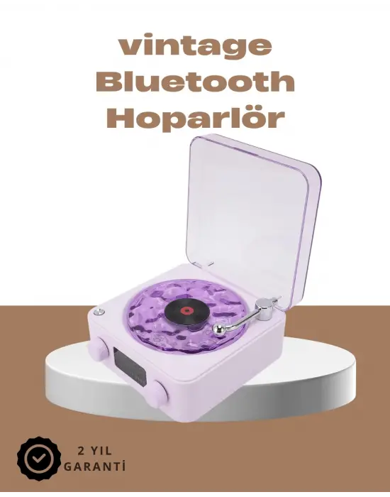 360° Sesli Kablosuz Hoparlör – Retro Tasarım Ve Projektör Işığı