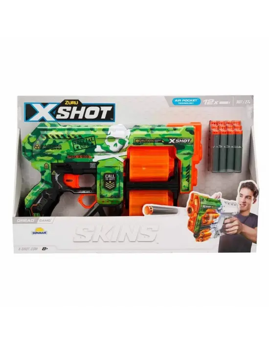 36517 X-Shot Skins Dread 12 Mermili Sünger Dart Atan Silah 31 cm-Sunman