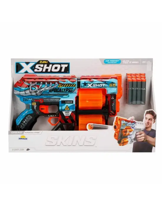 36517 X-Shot Skins Dread 12 Mermili Sünger Dart Atan Silah 31 cm-Sunman