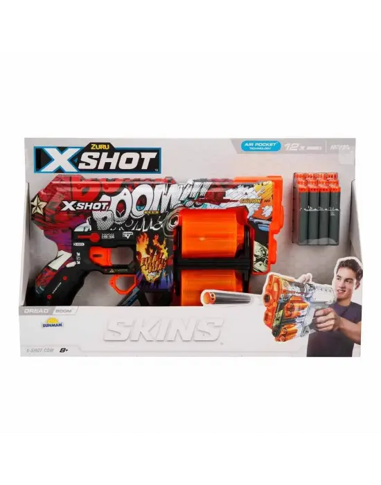 36517 X-Shot Skins Dread 12 Mermili Sünger Dart Atan Silah 31 cm-Sunman