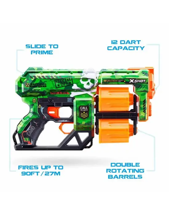 36517 X-Shot Skins Dread 12 Mermili Sünger Dart Atan Silah 31 cm-Sunman