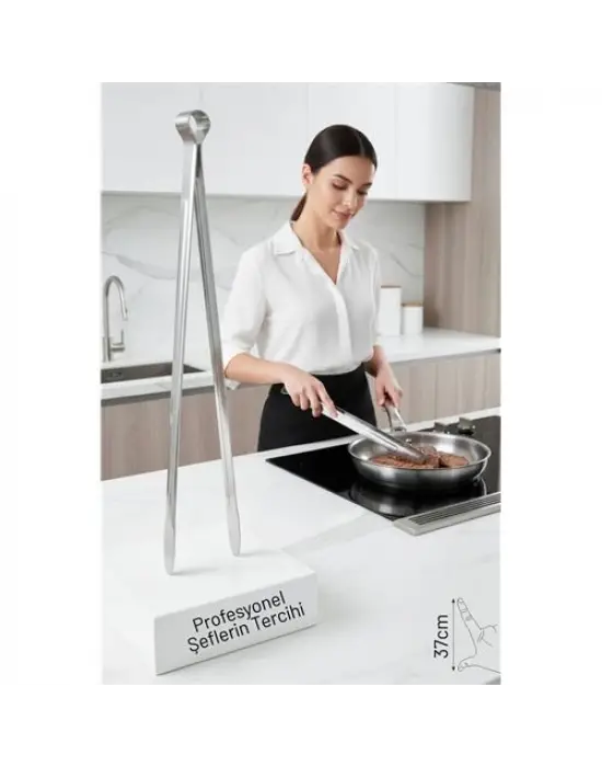 37 cm XXL Izgara Maşası – Paslanmaz Çelik, Profesyonel Mutfak ve Barbekü Kullanımı