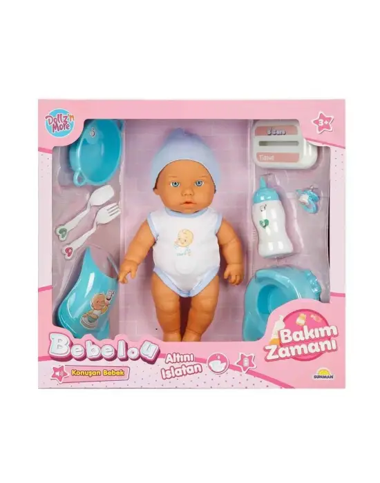 3823 Bebelou Bakım Zamanı Sesli Gülen Ağlayan Bebek 32 cm -Sunman