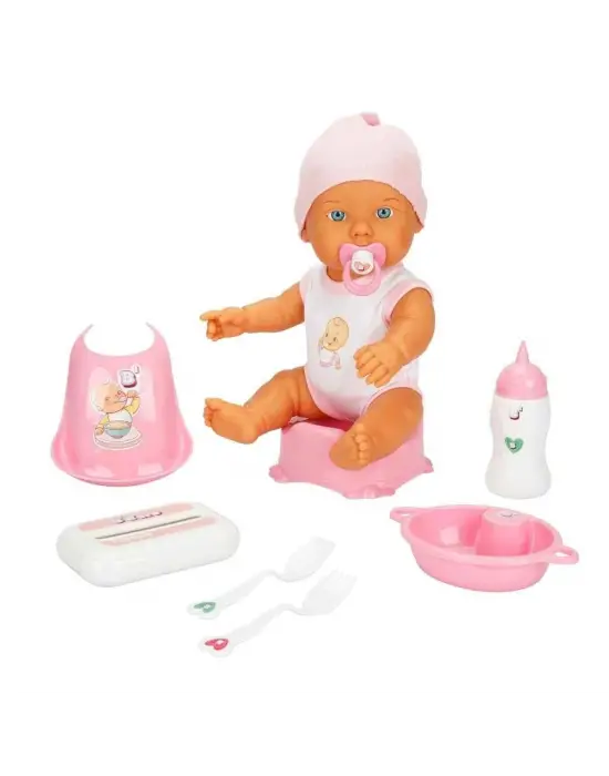 3823 Bebelou Bakım Zamanı Sesli Gülen Ağlayan Bebek 32 cm -Sunman