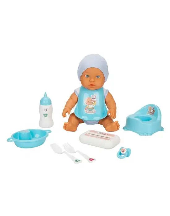 3823 Bebelou Bakım Zamanı Sesli Gülen Ağlayan Bebek 32 cm -Sunman