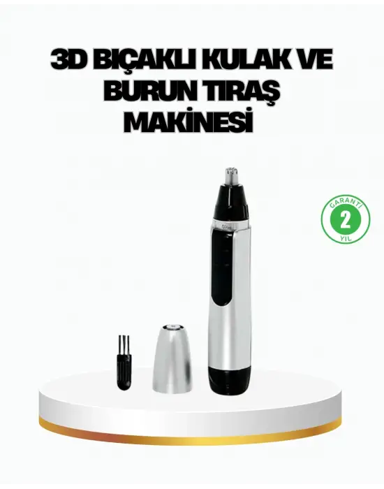 3d Bıçaklı Burun Ve Kulak Tıraş Makinesi Pil İle Çalışan Taşınabilir Model