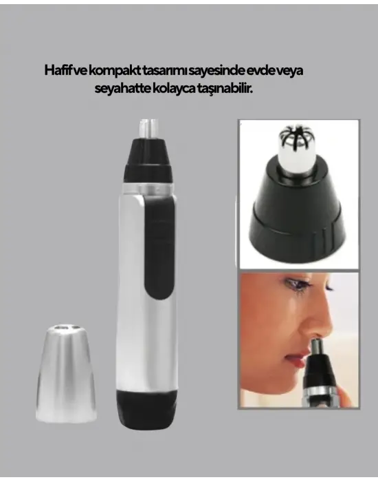 3d Bıçaklı Burun Ve Kulak Tıraş Makinesi Pil İle Çalışan Taşınabilir Model