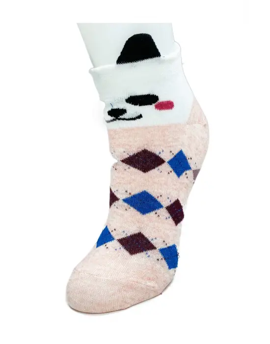 Omarı Renkli 3D Köpek Desenli Kadın Bilek Çorap Seti