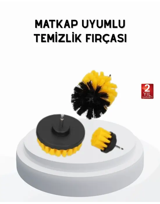 3’lü Matkap Temizlik Fırçası Seti – Banyo, Mutfak Ve Araç Jantı İçin Etkili
