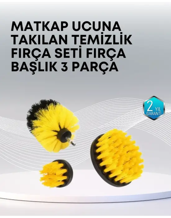 3’lü Matkap Ucu Temizlik Fırçası Seti Çok Amaçlı