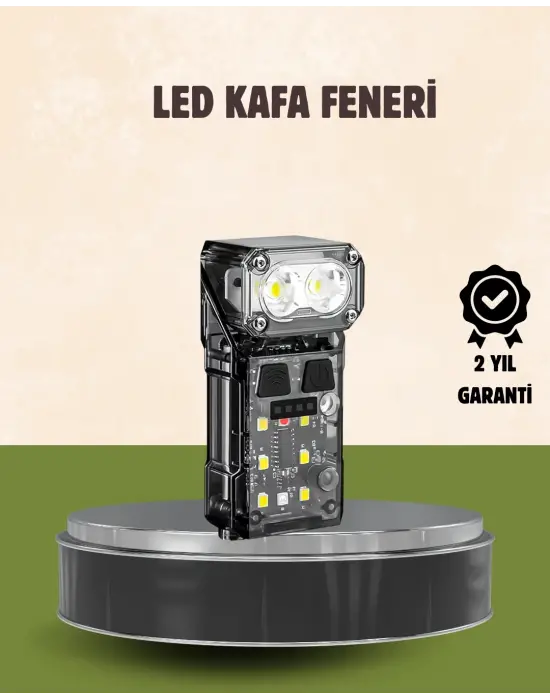 3’ü 1 Arada Led Far Şarj Edilebilir Sensörlü Manyetik 10 Saat Kullanım