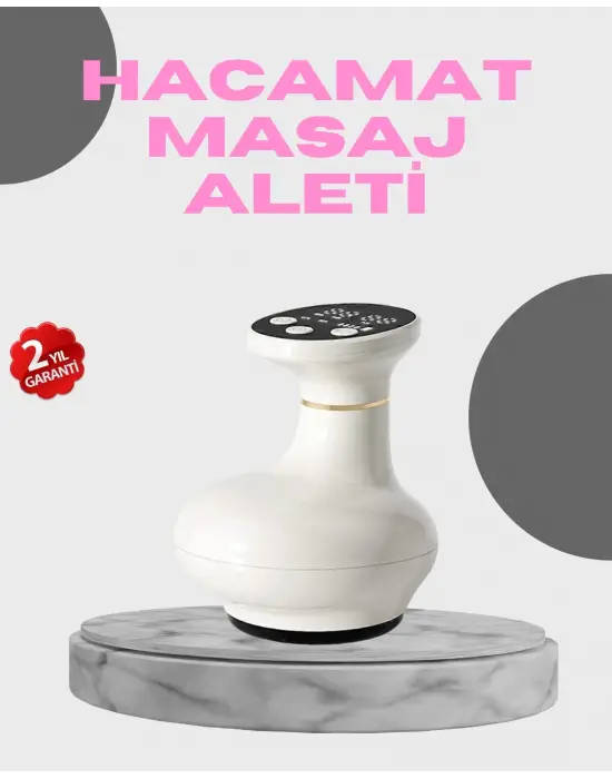 3’ü 1 Arada Şarjlı Masaj Cihazı Kupa Terapisi Sıcak Kompres Gua Sha