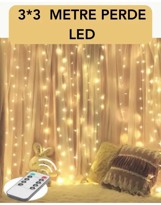 3x3 Metre Perde Led Işık – Parti Ve Bahçe Dekorasyonu