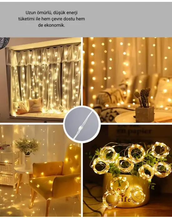 3x3 Metre Perde Led Işık – Parti Ve Bahçe Dekorasyonu