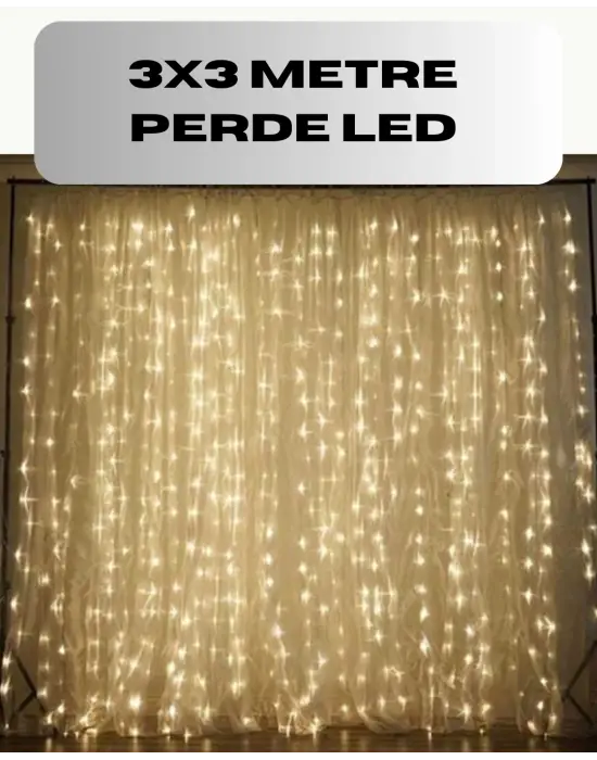 3x3 Perde Led Işık Şelale Model Özel Gün Dekoratif Aydınlatma