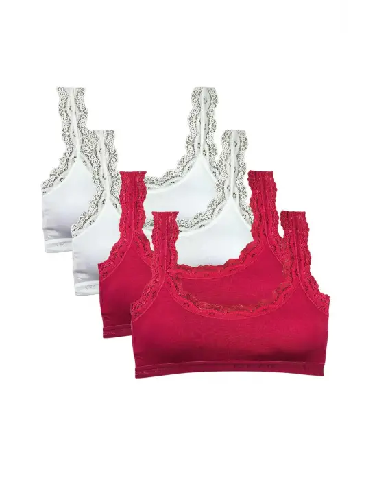 Omarı Elegan Dantel Nakışlı Bambu Kadın Büstiyer Seti