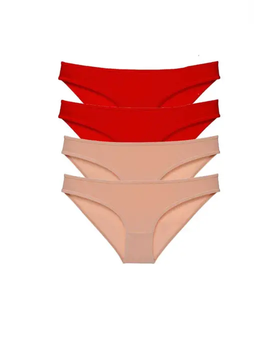 Çarpıcı Kadın Slip Seti Kırmızı Ten