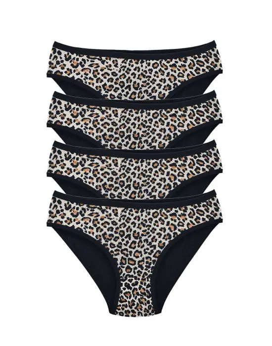 Çarpıcı Leopar Desenli Yumuşak Kadın Slip Külot