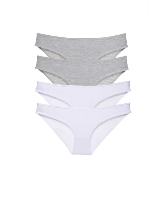 Çarpıcı Likralı Kadın Slip Seti - 4 Adet