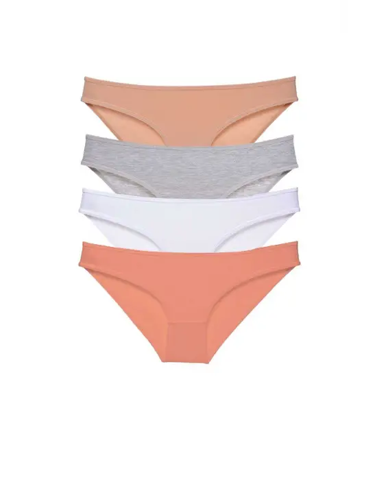 Çarpıcı 4 Adet Likralı Kadın Slip Seti