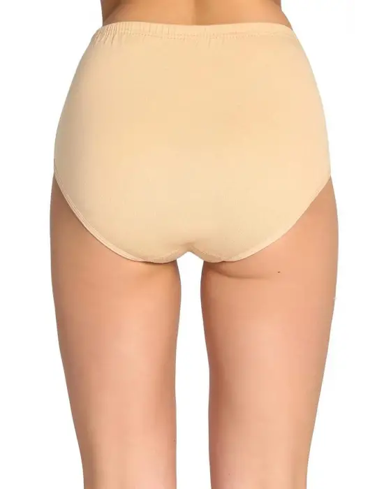 4 Adet Tutku Kadın Yüksek Bel   Kalın Lastik Külot Ten