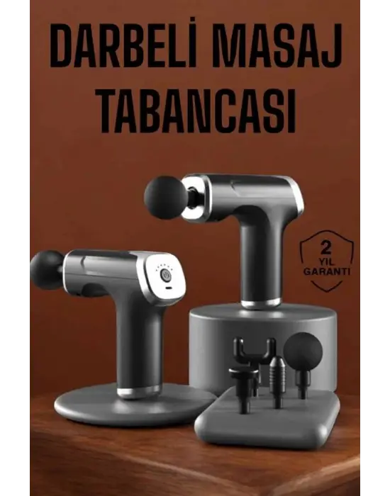 4 Başlıklı Darbeli Şarjlı Masaj Aleti Tabancası Kablosuz