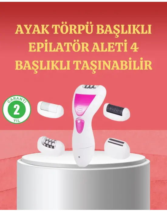 4 Başlıklı Kablosuz Şarjlı Epilasyon Cihazı