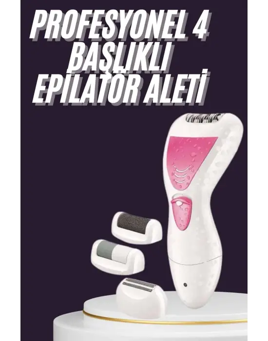 4 Başlıklı Lazer Öncesi Kısaltma Epilasyon Aleti Epilatör Çok Amaçlı