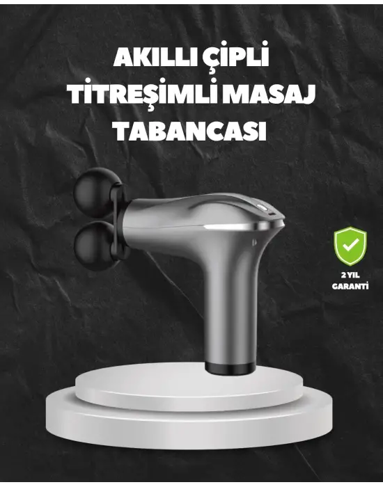 4 Başlıklı Şarjlı Masaj Tabancası Bel Sırt Boyun Bacak Kas Rahatlatıcı