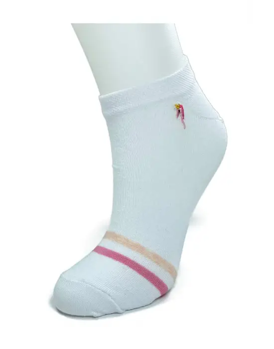 Omarı Yumuşak Pamuk Kadın Minyatür Baskılı Bilek Çorap Seti