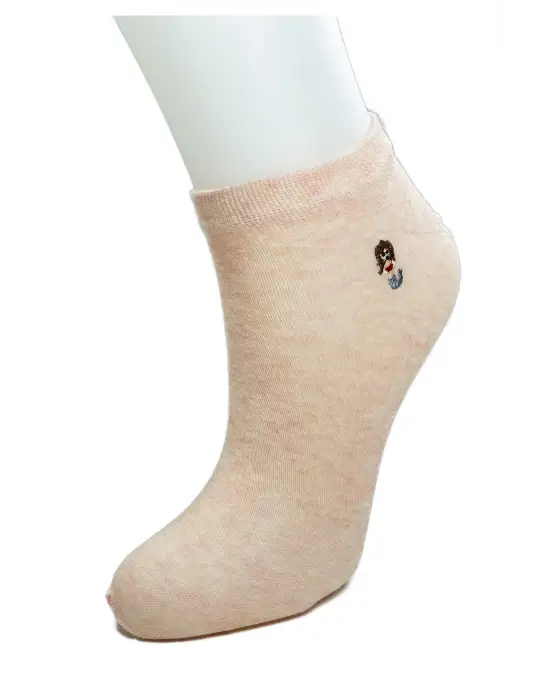 Omarı Yumuşak Pamuk Kadın Minyatür Baskılı Bilek Çorap Seti