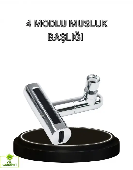 4 Fonksiyonlu Musluk Başlığı 360 Derece Dönebilen Ve Su Tasarruflu