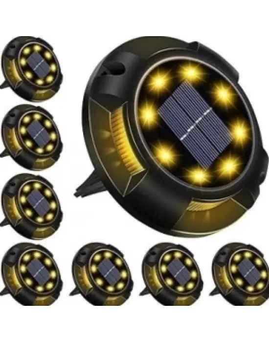 4lü Solar Panelli Kazıklı Zemin Solar Ledi 8+4 Led Gün Işığı