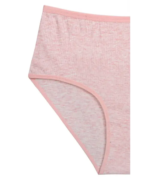 4lü Yeni Seri Renkli Yüksek Bel Fitilli Ribana   Külot Pembe