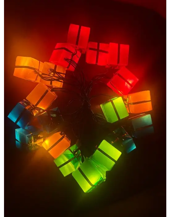 4 Metre 20 Led Pilli 2 Kademeli Hediye Kutusu Led Işık