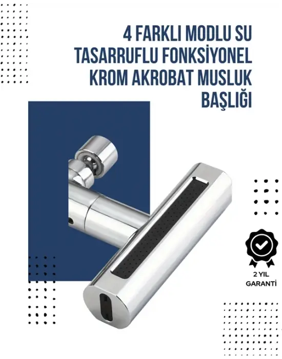 4 Modlu Musluk Başlığı | Şelale, Yağmur, Sprey, Köpük Akışı | Yüksek Basınç Performansı | Modern Tasarım