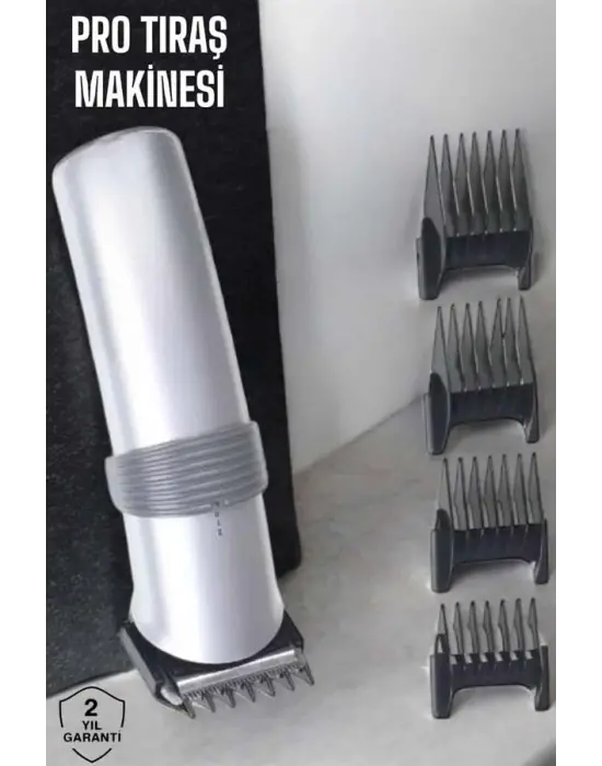 4 Taraklı Profesyonel Şarjlı Saç Ve Sakal Kesme Tıraş Makinesi Seti