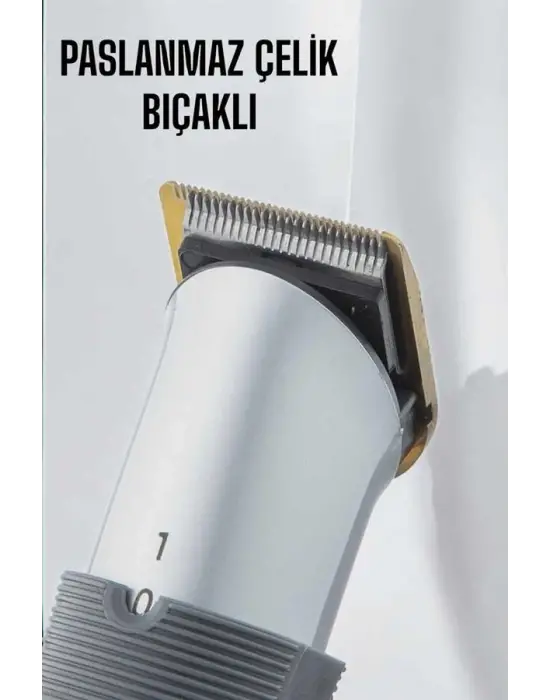 4 Taraklı Profesyonel Şarjlı Saç Ve Sakal Kesme Tıraş Makinesi Seti