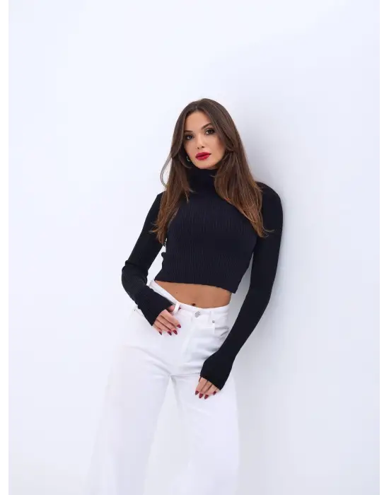 42231 TRİKO BALIKÇI KAZAK-SİYAH