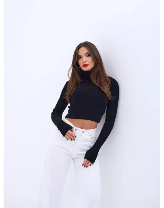 42231 TRİKO BALIKÇI KAZAK-SİYAH