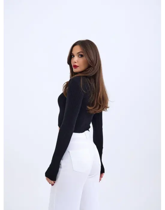 42231 TRİKO BALIKÇI KAZAK-SİYAH